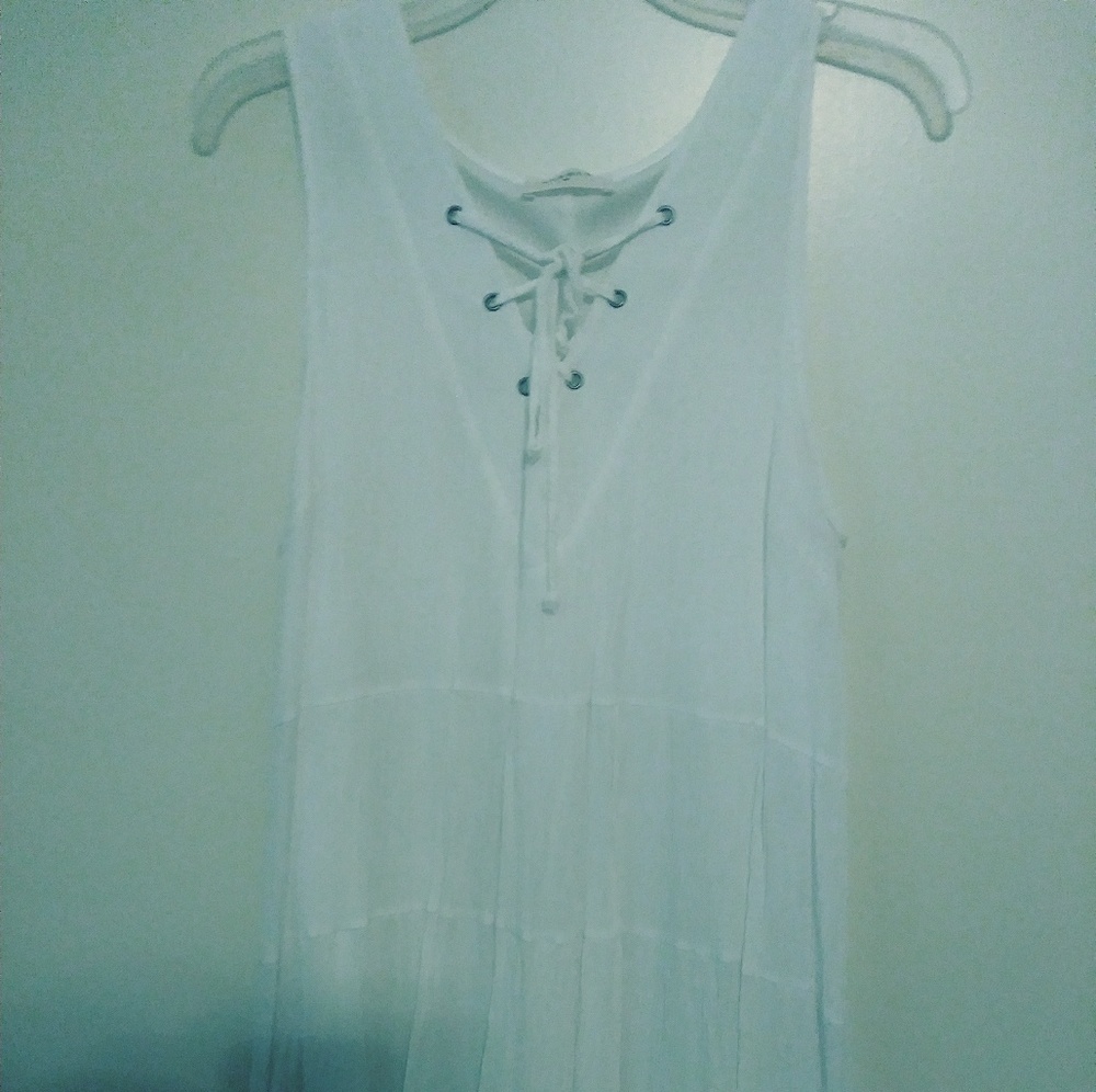 White linen sundress